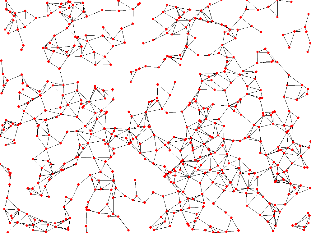 A red and black colored graph